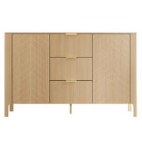 SIDEBOARD Malumi MM01 2D3SZ - Eichefarben/Goldfarben, Holzwerkstoff/Metall (154/96/41cm) - MIRJAN24
