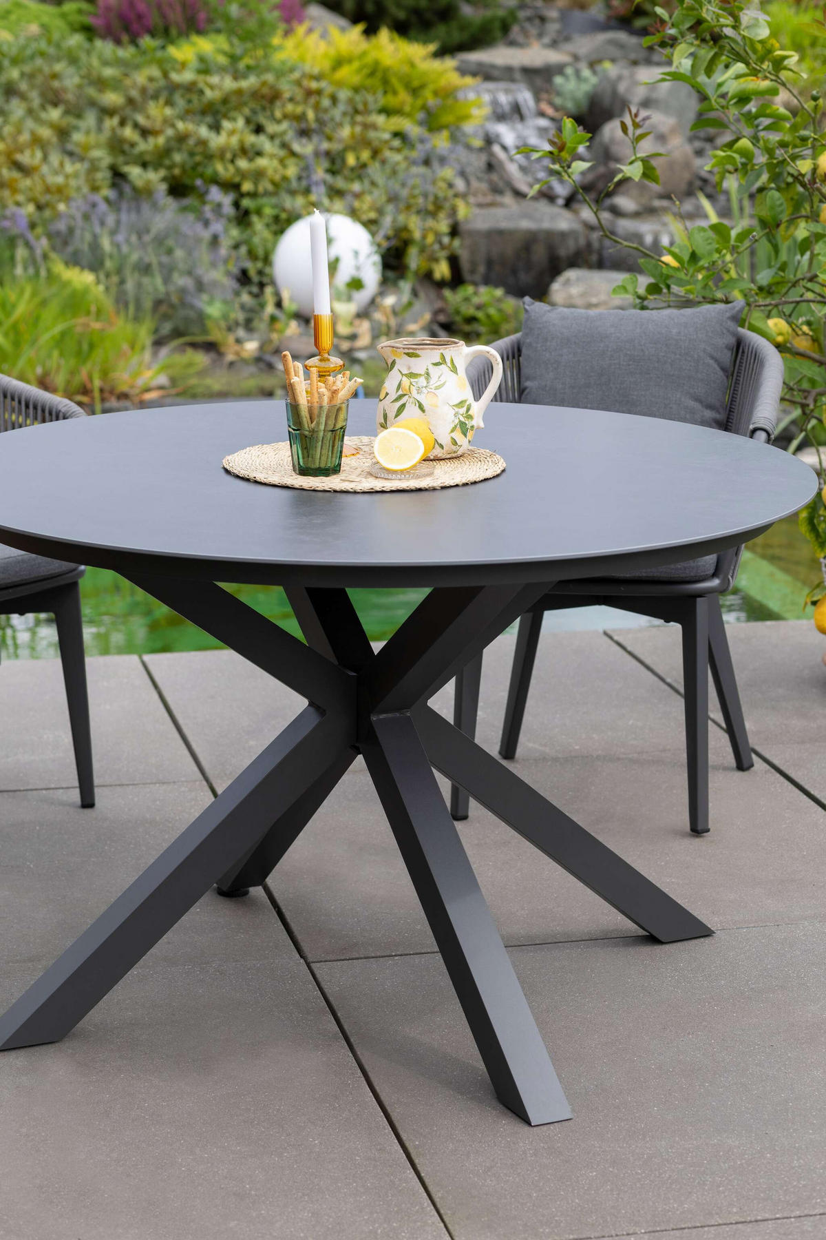 GARTENTISCH Malaga - Grau, Metall (120/120/76cm) - Mr. Deko