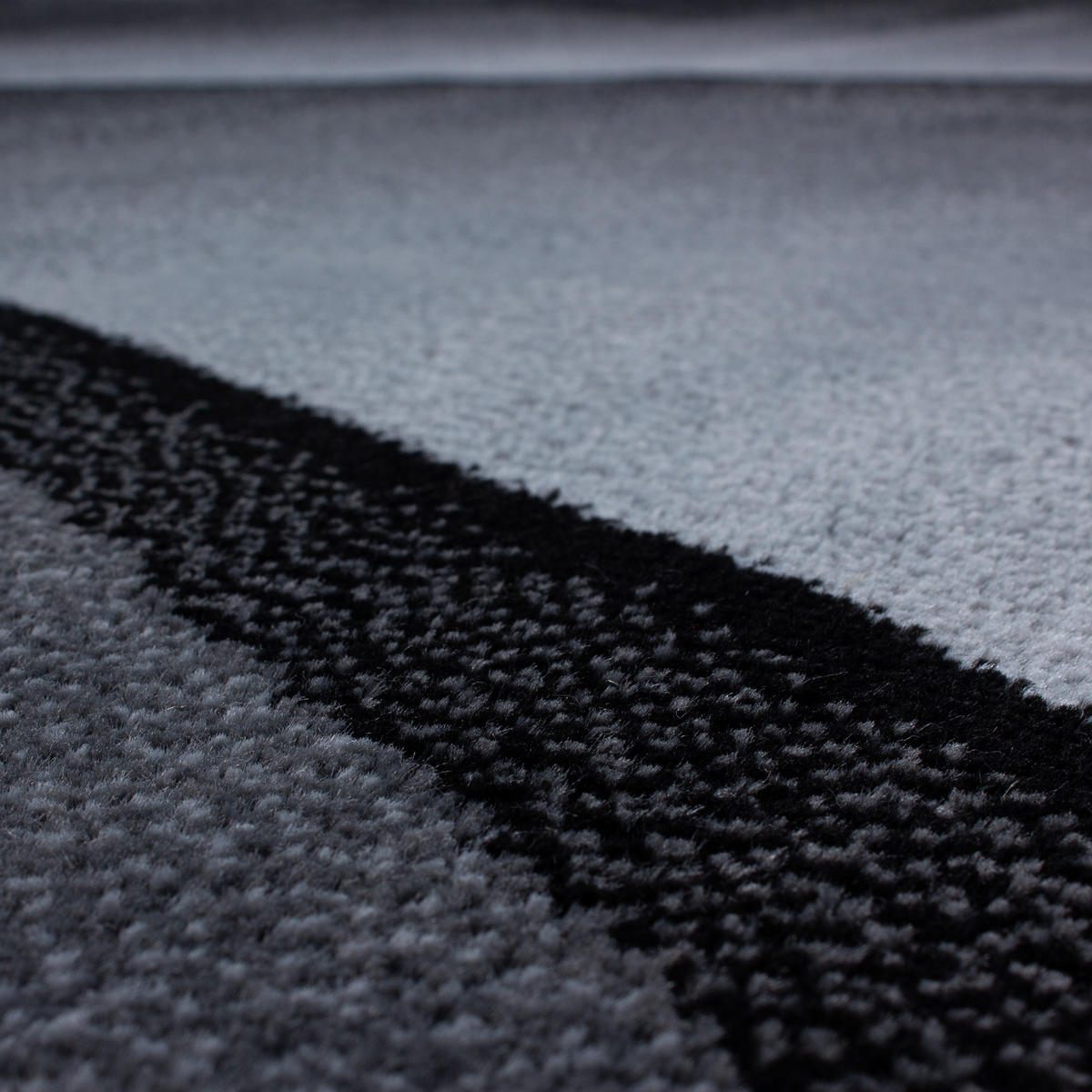 TEPPICH Kurzflor Ombre-Verlauf Polypropylen Wohnzimmer Schwarz Rechteckig 160x230 - Schwarz, Textil (160/230cm) - KADIMA DESIGN