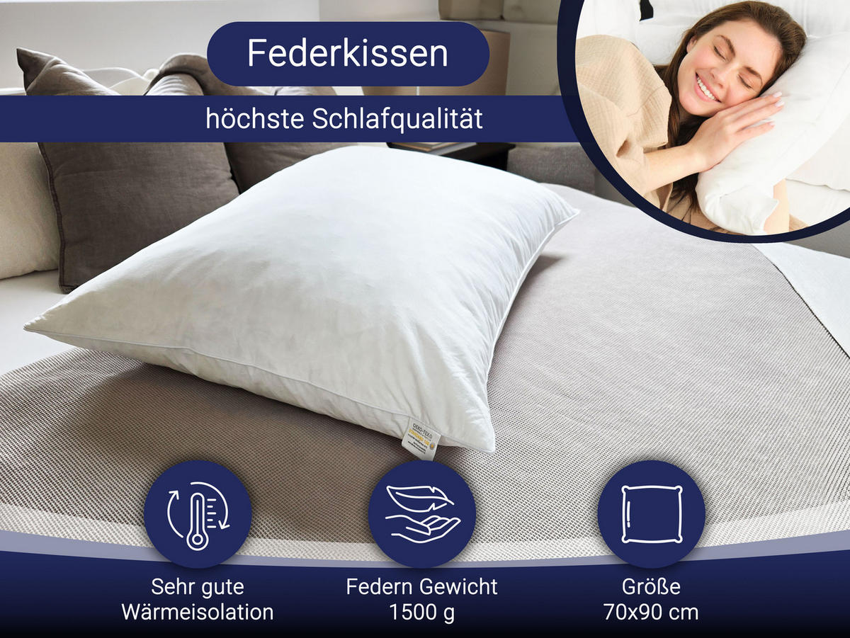 KISSEN, 70x90 cm, 100% Baumwolle, Weiß - Weiß, Textil (70/90cm) - Zollner