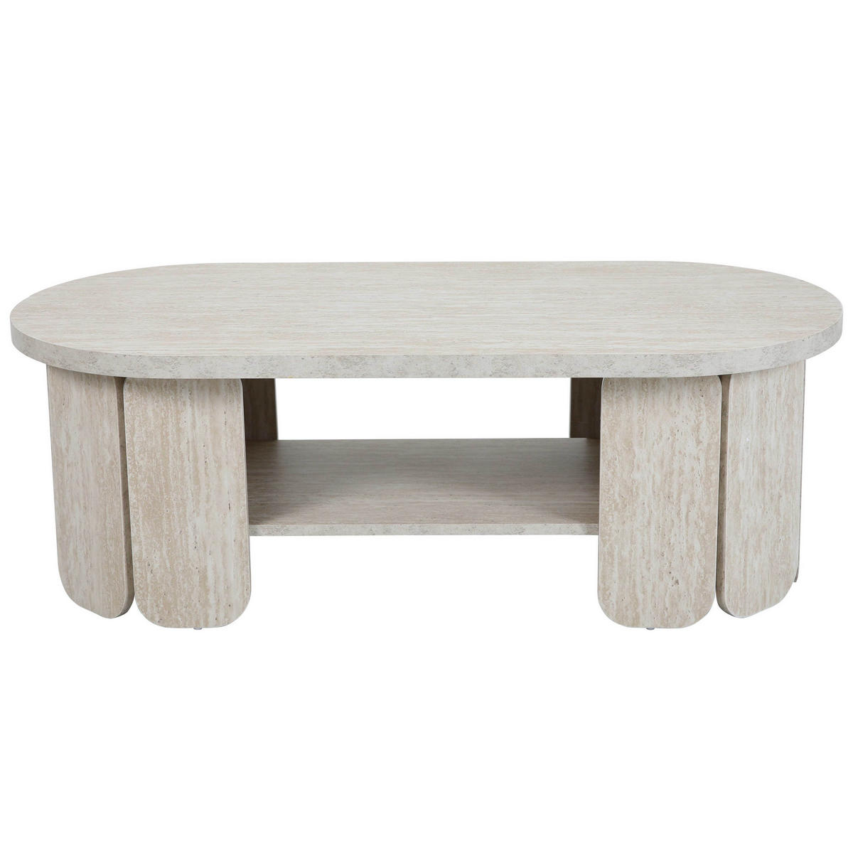 COUCHTISCH, Weiß - Weiß, Holz (110/50/38.5cm) - Oviala