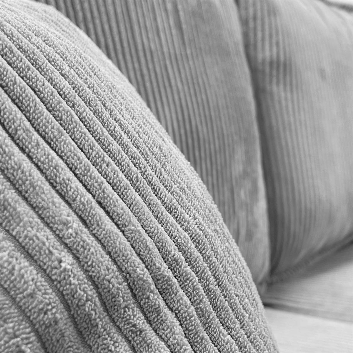 ECKSOFA Gepolstertes CARLO XL Cord mit Schlaffunktion und Bettkasten, Poso 110 - Hellgrau, Textil (277/143cm) - Lookway