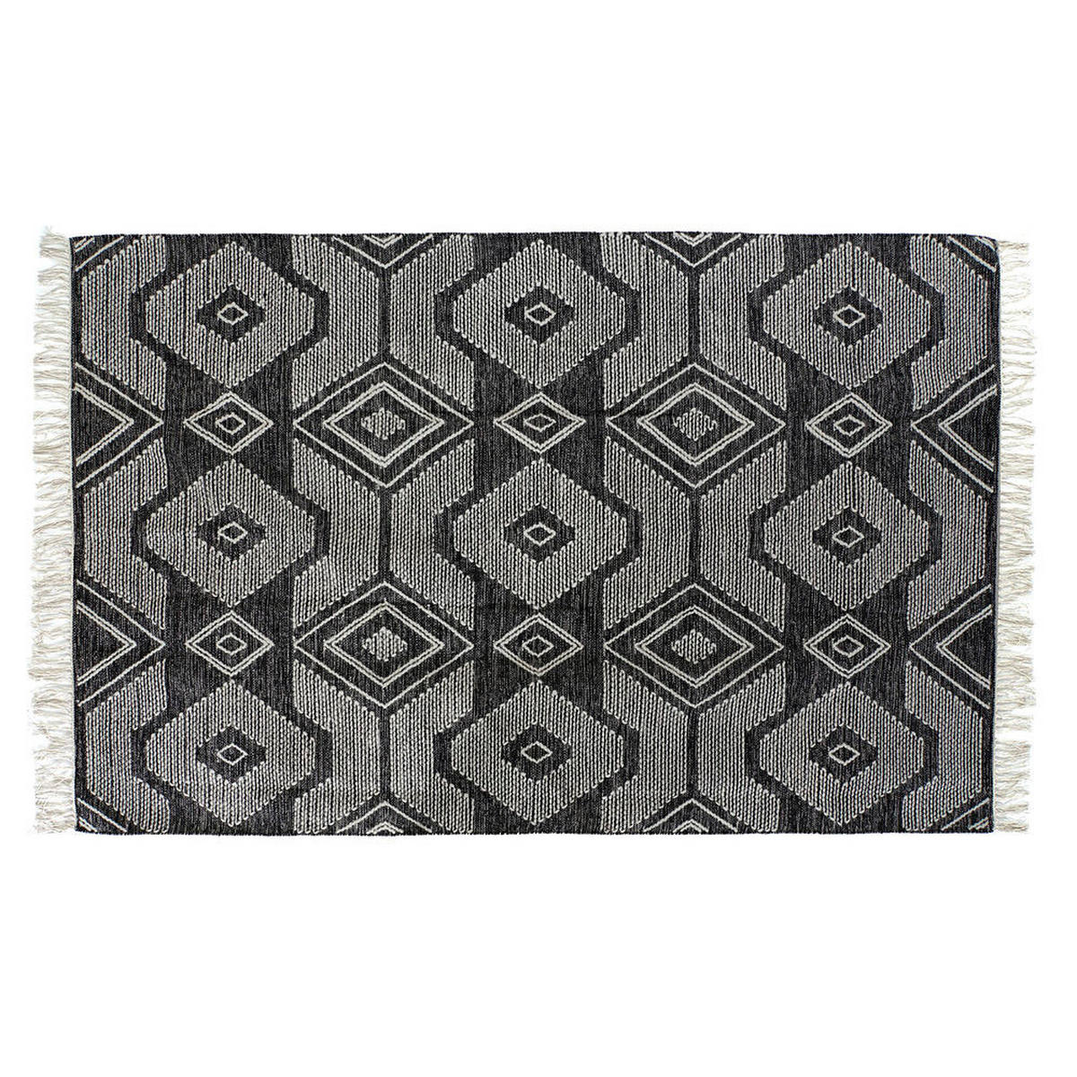 TEPPICH Weiß Schwarz Baumwolle (200 x 290 x 1 cm) - Multicolor, Naturmaterialien (200/290cm) - DKD Home Decor