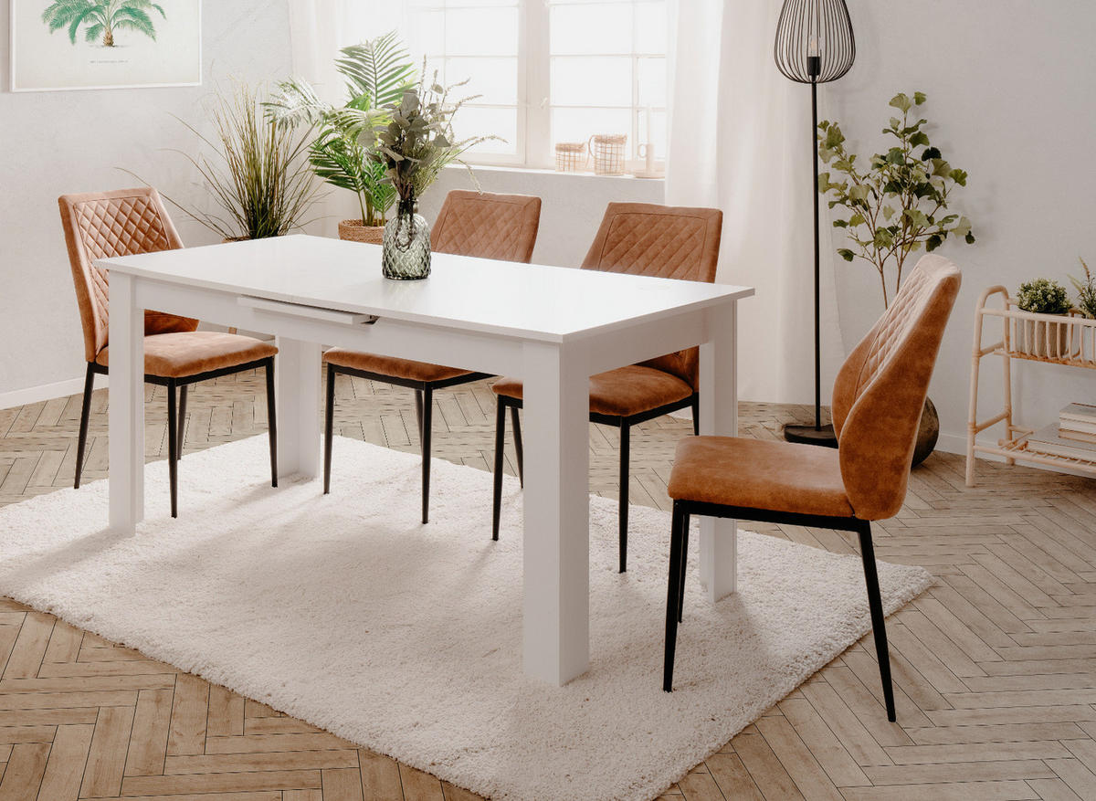 ESSTISCH weiß 160 - 200 cm, Küchentisch ausziehbar - Weiß, Holzwerkstoff (160/80/75cm) - Furn.Design