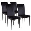 STUHL MODENA Samtbezug Metallbeine 4er Set Schwarz - Schwarz, Textil/Metall (42/96/43cm) - Albatros