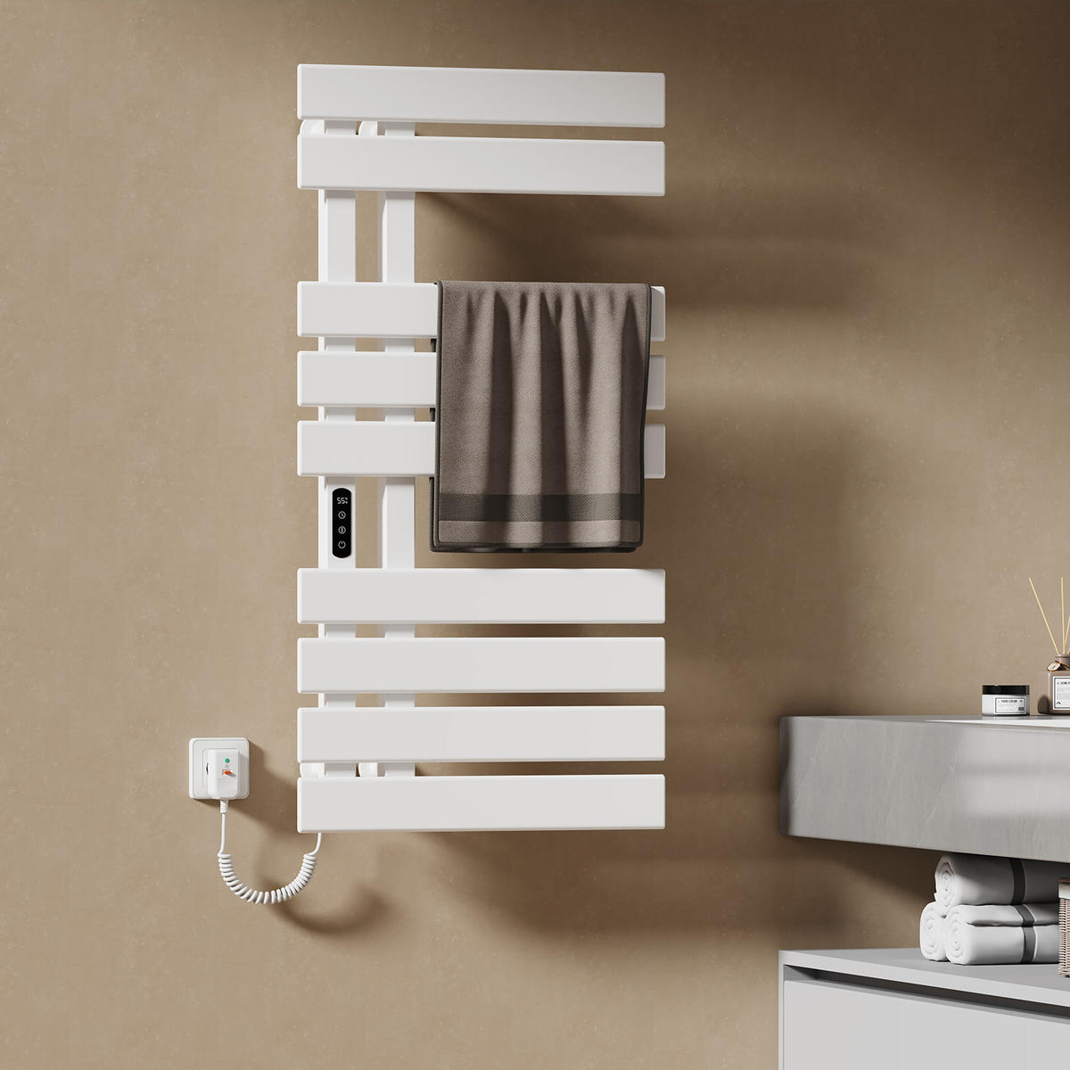 HEIZKÖRPER Elektrisch WLAN Thermostat Weiß - Weiß, Metall (50/100/11cm) - EMKE