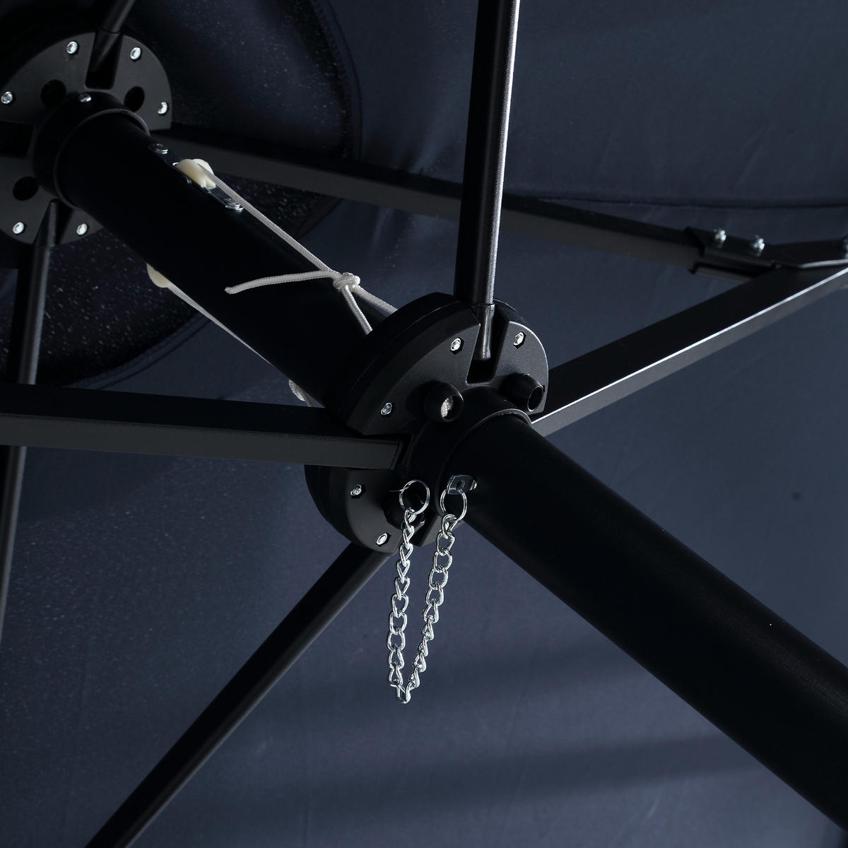 SONNENSCHIRM Doppel Rechteck navyblau - Blau, Metall (267/453cm) - ComfortXL