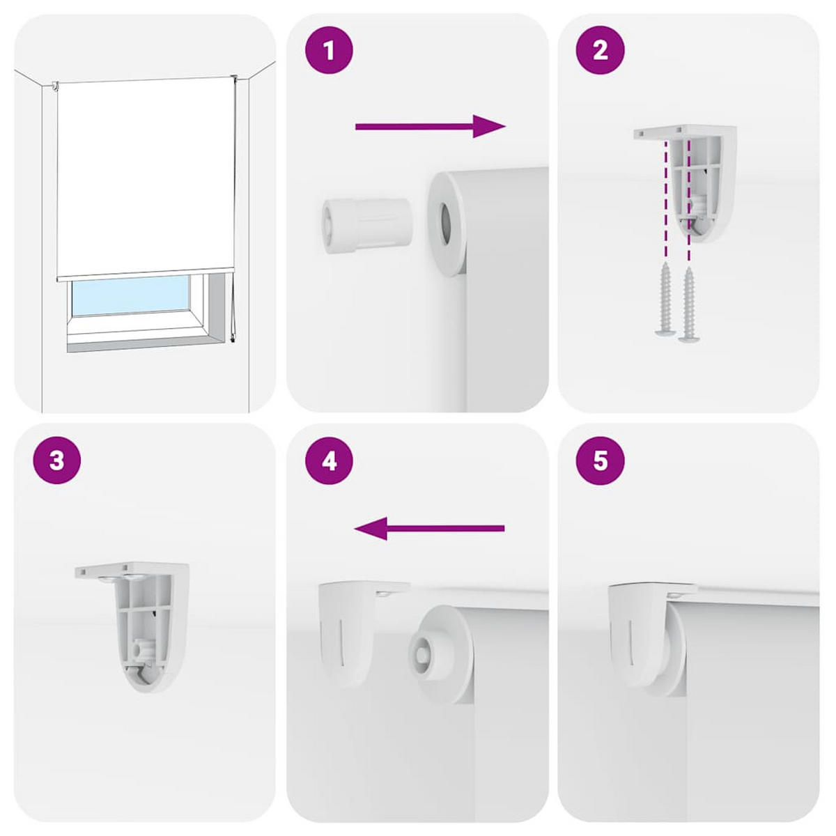 ROLLO für die Dusche 80/240 cm Stoffbreite 76 cm aus PEVA Weiß - Weiß, Kunststoff (80/240cm) - vidaXL