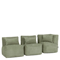 SITZSACK-SOFA 3-tlg. modular cord Noa - Salbeigrün, Textil (228/70/78cm) - icon
