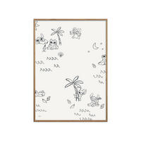 POSTER mit Rahmen Disney - Disney - Stitch Island Pattern - Eichefarben/Beige, Holz/Papier (50/70cm) - Poster&Frame