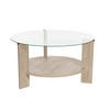 COUCHTISCH mit 2 Platten, davon eine aus gehärtetem Glas 75/75/40 cm - Beige, Holzwerkstoff (75/75/40cm) - Calicosy