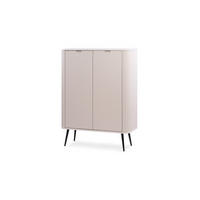 KOMMODE Eva Kaschmir, Beine Schwarz - Hellgrau, Holzwerkstoff (103/129/39cm) - Pillovely