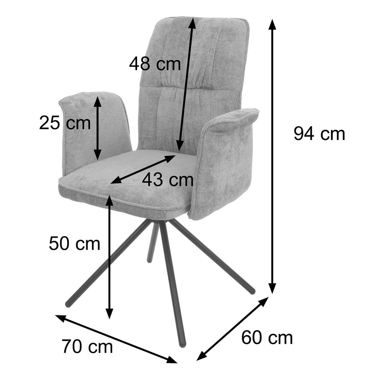 ESSZIMMERSTUHL Grau 6er-Set - Dunkelgrau/Grau, Textil (70/94/60cm) - Jamb