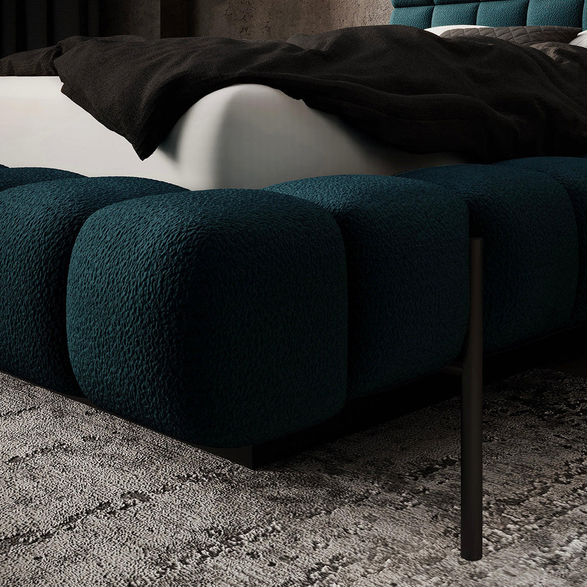 BOXBETT 180/200 Ezio Blau - Blau, Holz (180/200cm) - Petits-meubles