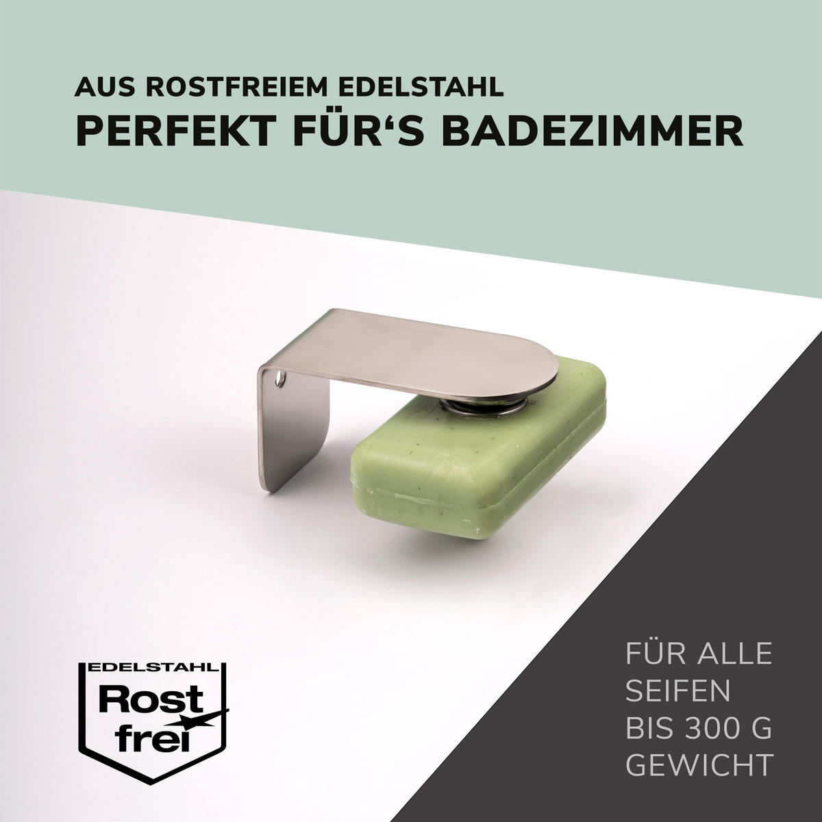 MAGNET-SEIFENHALTER, silber, Edelstahl - Silberfarben, Metall (4.5/4.5/8cm) - bremermann