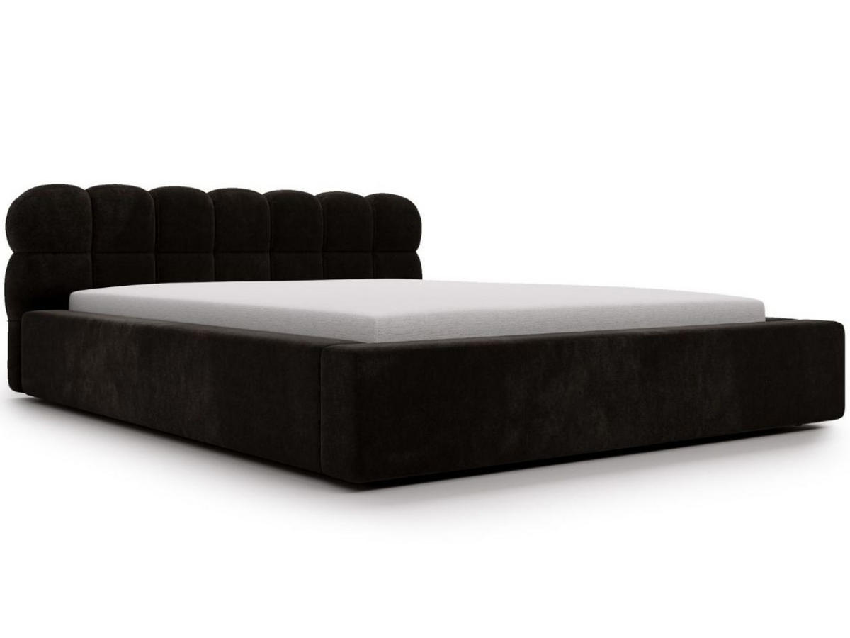 POLSTERBETT Plaza 180x200 Schwarz - Schwarz/Naturfarben, Holz/Kunststoff (180/200cm) - Graingold