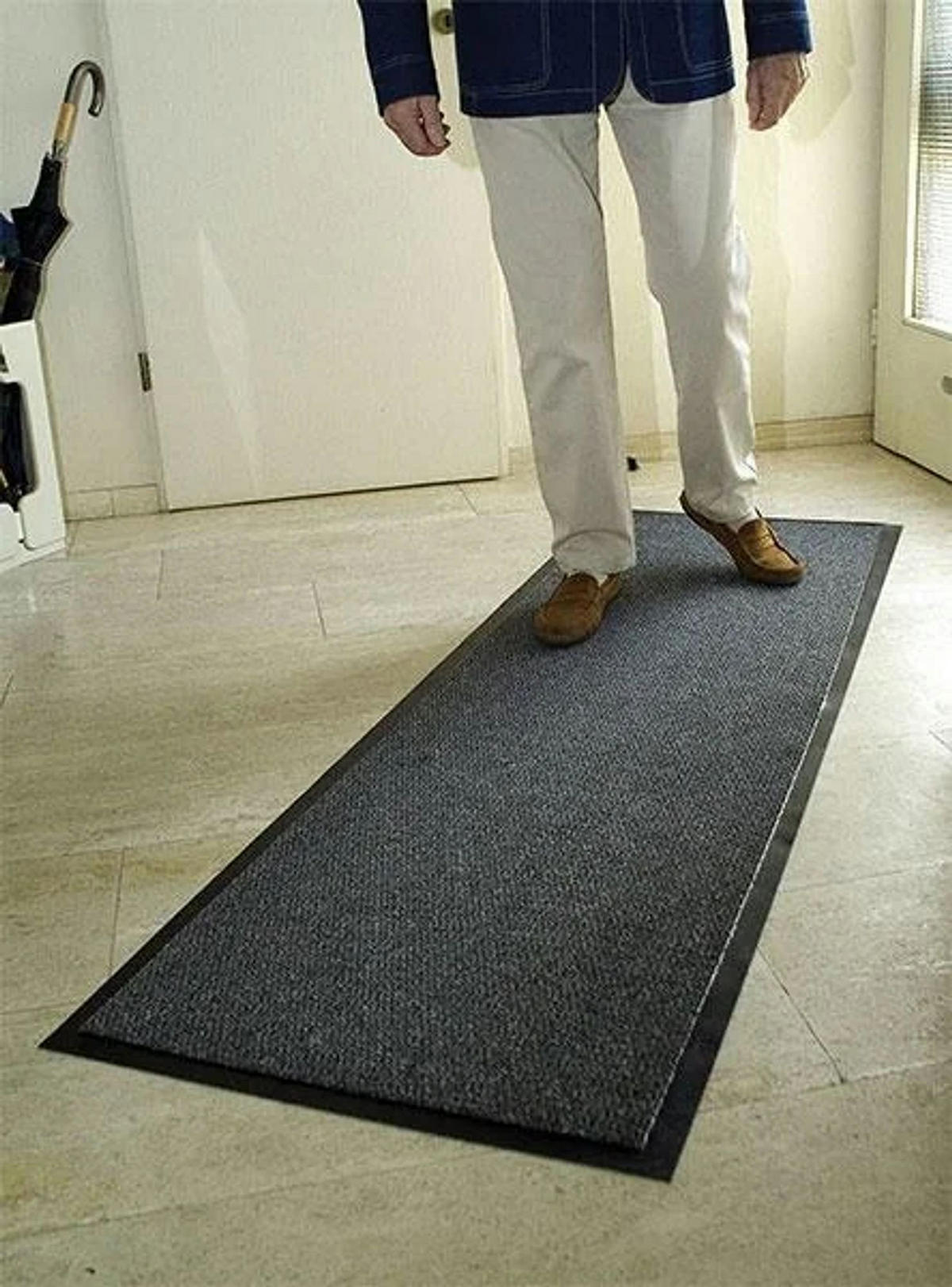 SCHMUTZFANGMATTE, hochflorig, rutschfest, 60 x 180 cm - Dunkelblau, Textil (60/15cm) - Westfalia