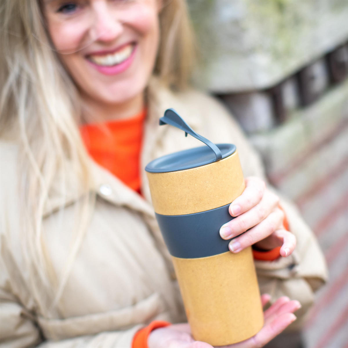 THERMOBECHER Aroma To Go Xl Nature ash grey 700 ml 9,7/9,2/18,5 cm - Anthrazit, Kunststoff (0.7L) - KOZIOL