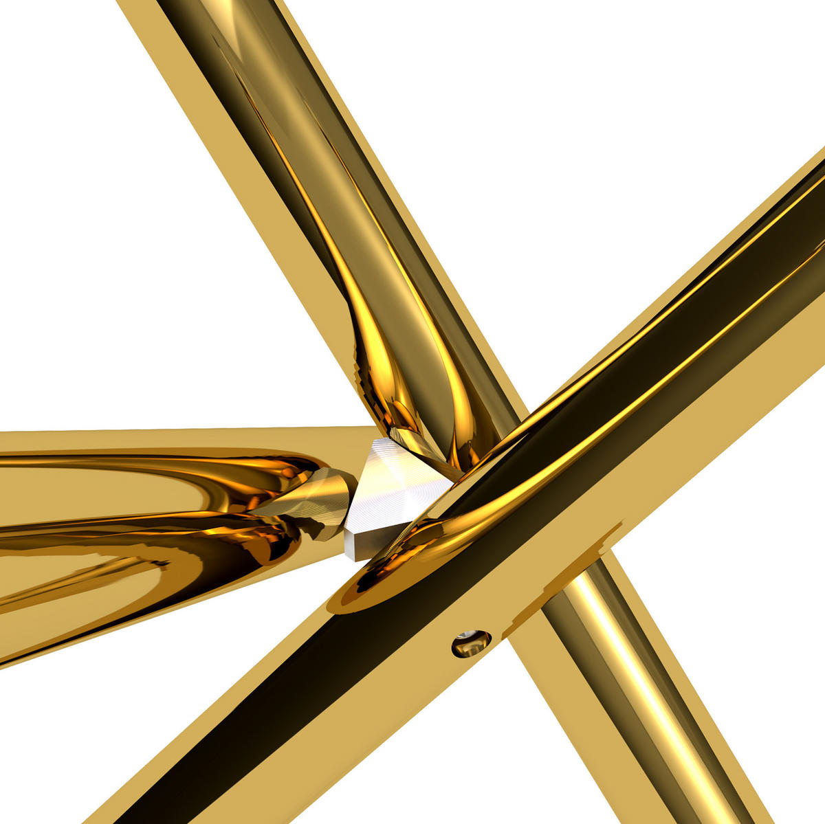 ESSTISCH 80/80/76 cm gold aus Glas und Metall mit verstellbaren Gleitern - Goldfarben, Metall (80/80/76cm) - OKWISH