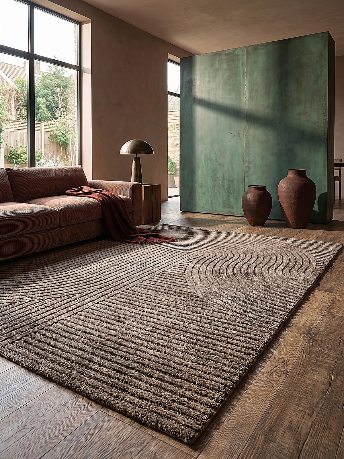 TEPPICH Kurzflor CETINA Geometrisch Polypropylen-Polyester Braun 200 x 290 cm - Braun, Textil (200/290cm) - KADIMA DESIGN