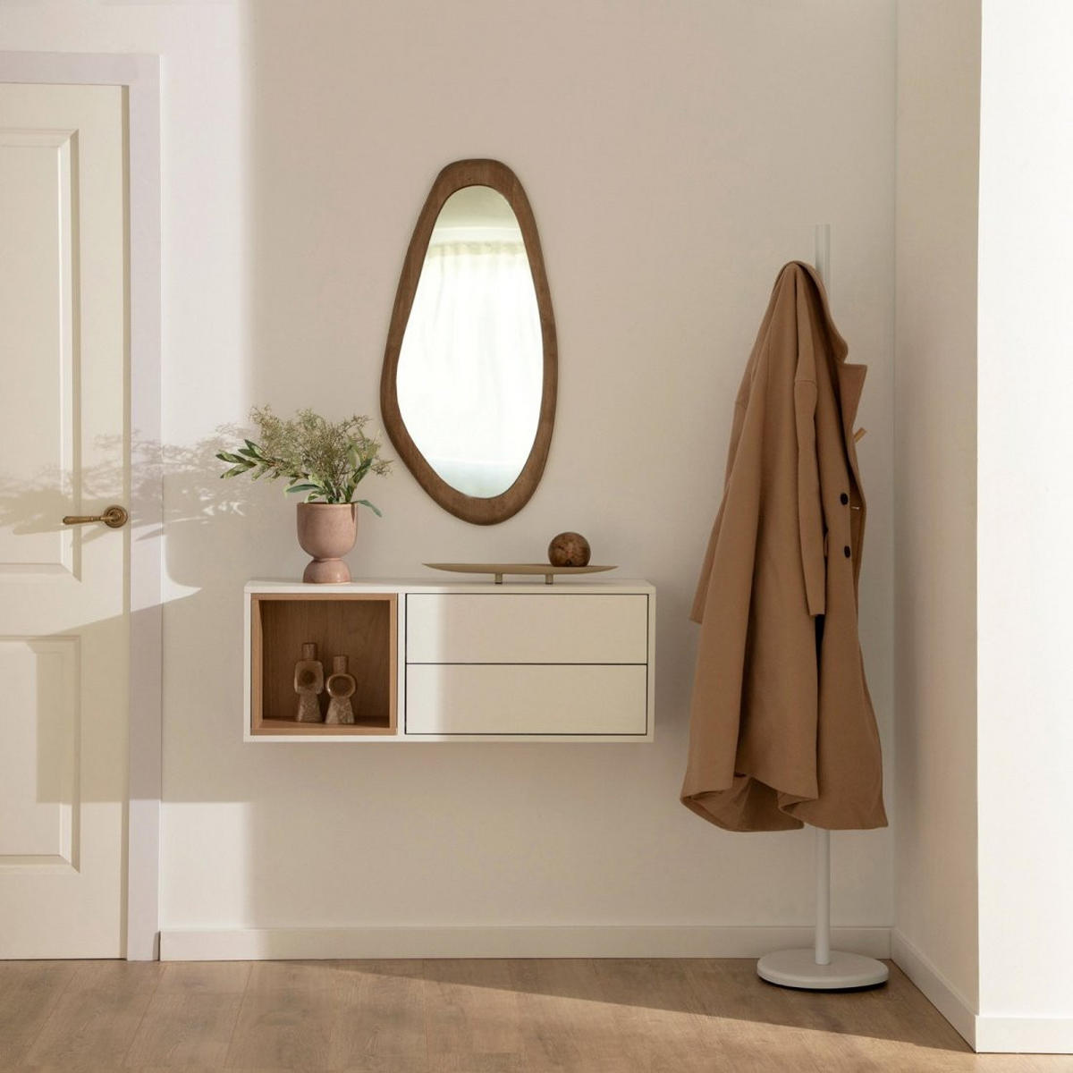 KONSOLE SCHWEBENDES ELEMENT IM FLUR Hazan Zweifarbig 90 cm x 35 cm - Multicolor, Holzwerkstoff (90/35/25cm) - Klast Home