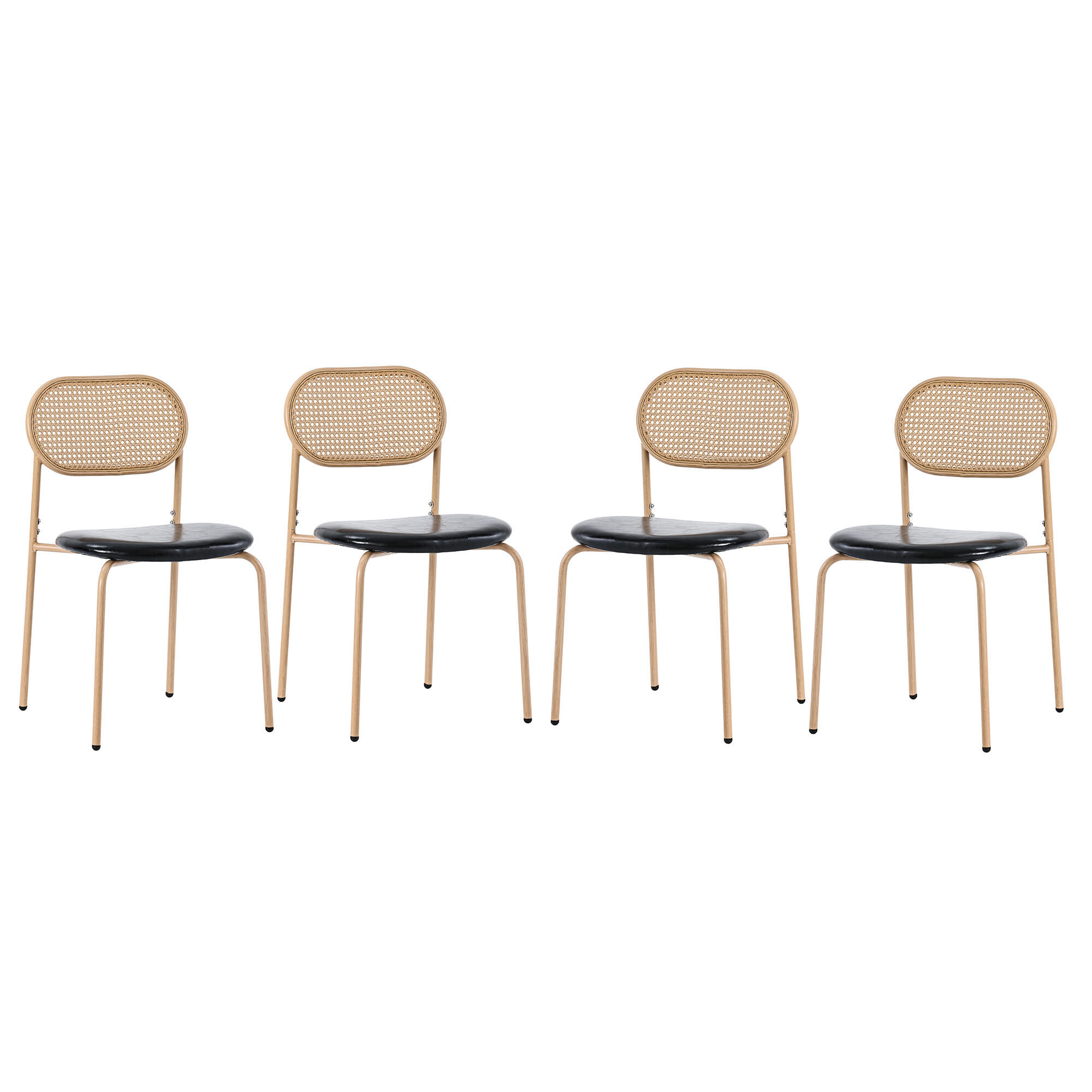 ESSZIMMEERSTUHL-SET 4er-set Schwarz 48/46/80 cm - Schwarz, Metall (46/80/48cm) - Urban Meuble