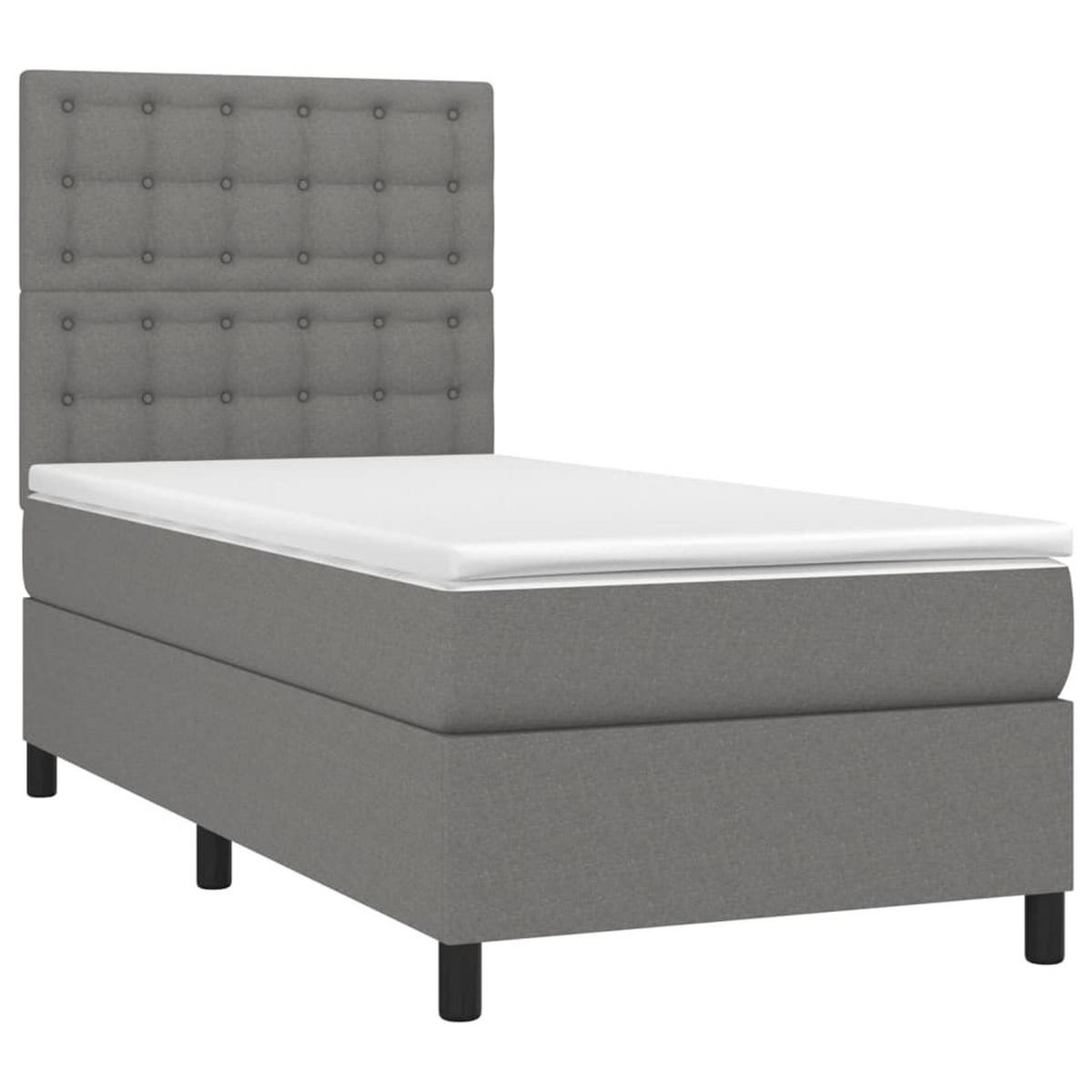 BOXSPRINGBETT 100/200 Cm Grau Gewebe - Grau, Textil (100/203cm) - vidaXL