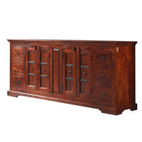 SIDEBOARD Akazie 212x50x93 nougat lackiert OXFORD #414 - Dunkelbraun, Holz (212/93/50cm) - Massivmoebel24