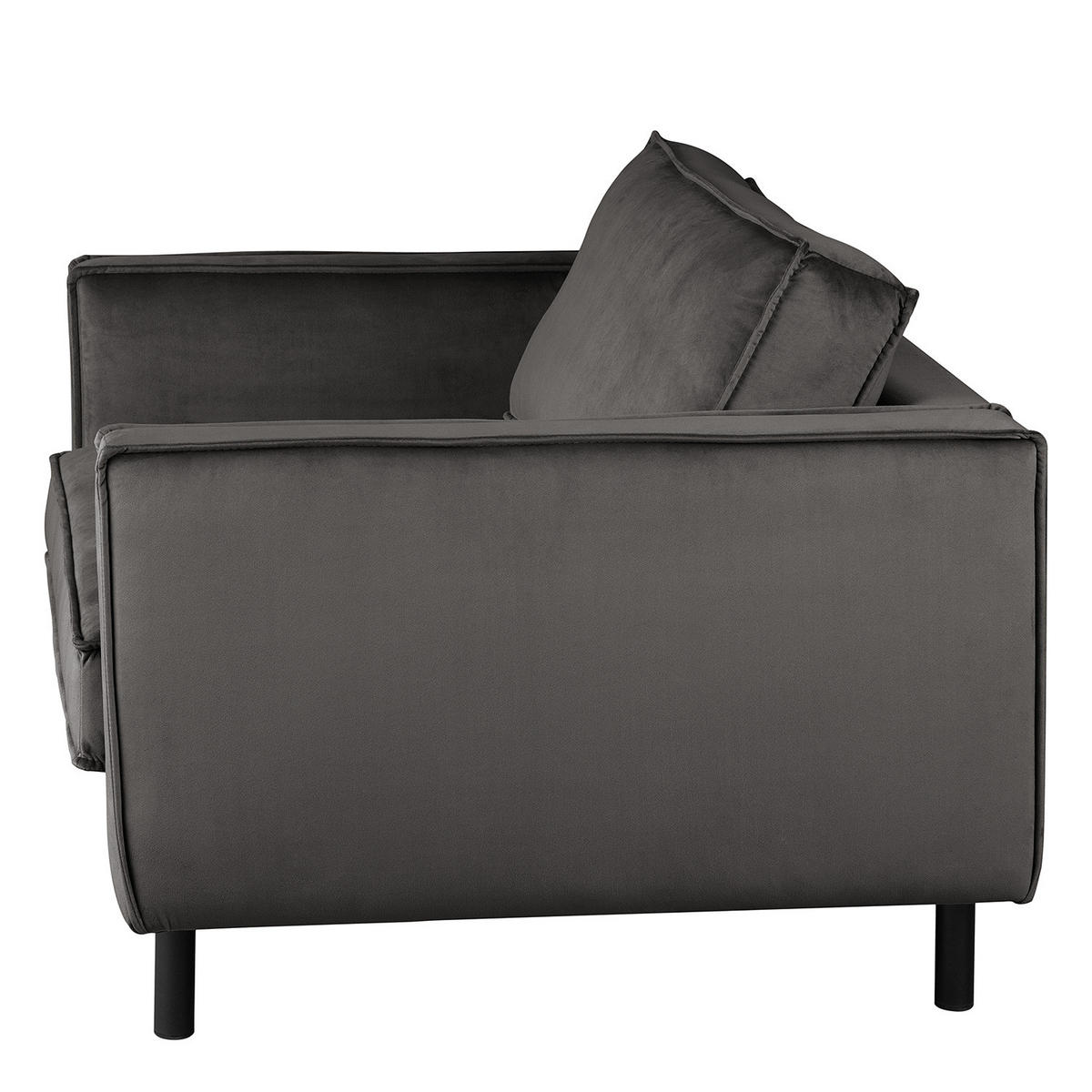 XL SESSEL - Schwarz/Grau, Textil/Metall (117/81/96cm) - home24
