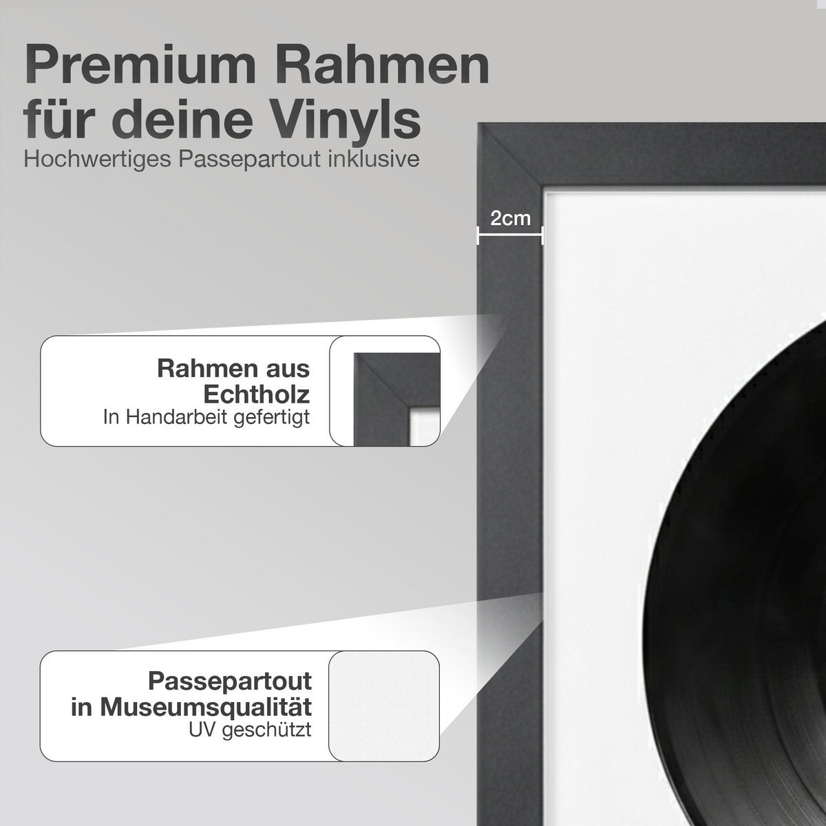 VINYL BILDERRAHMEN 40/40 2er Set - Schwarz, Holz (40/40cm) - K-Möbel