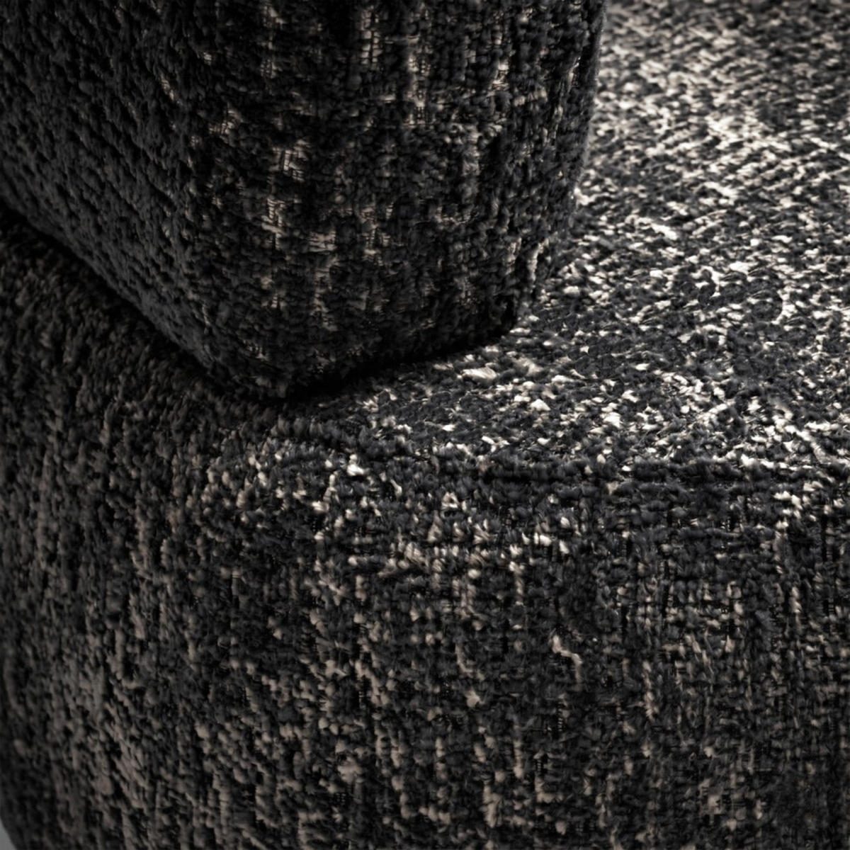 SESSEL Laila, Drehsessel mit runder Form, Schwarz, Geflecht-Stoff - Schwarz, Textil (95/75/97cm) - Beautysofa