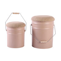 HOCKER Set Buckets 31/31/39 cm - Braun, Metall (31/39/31cm) - Leitmotiv