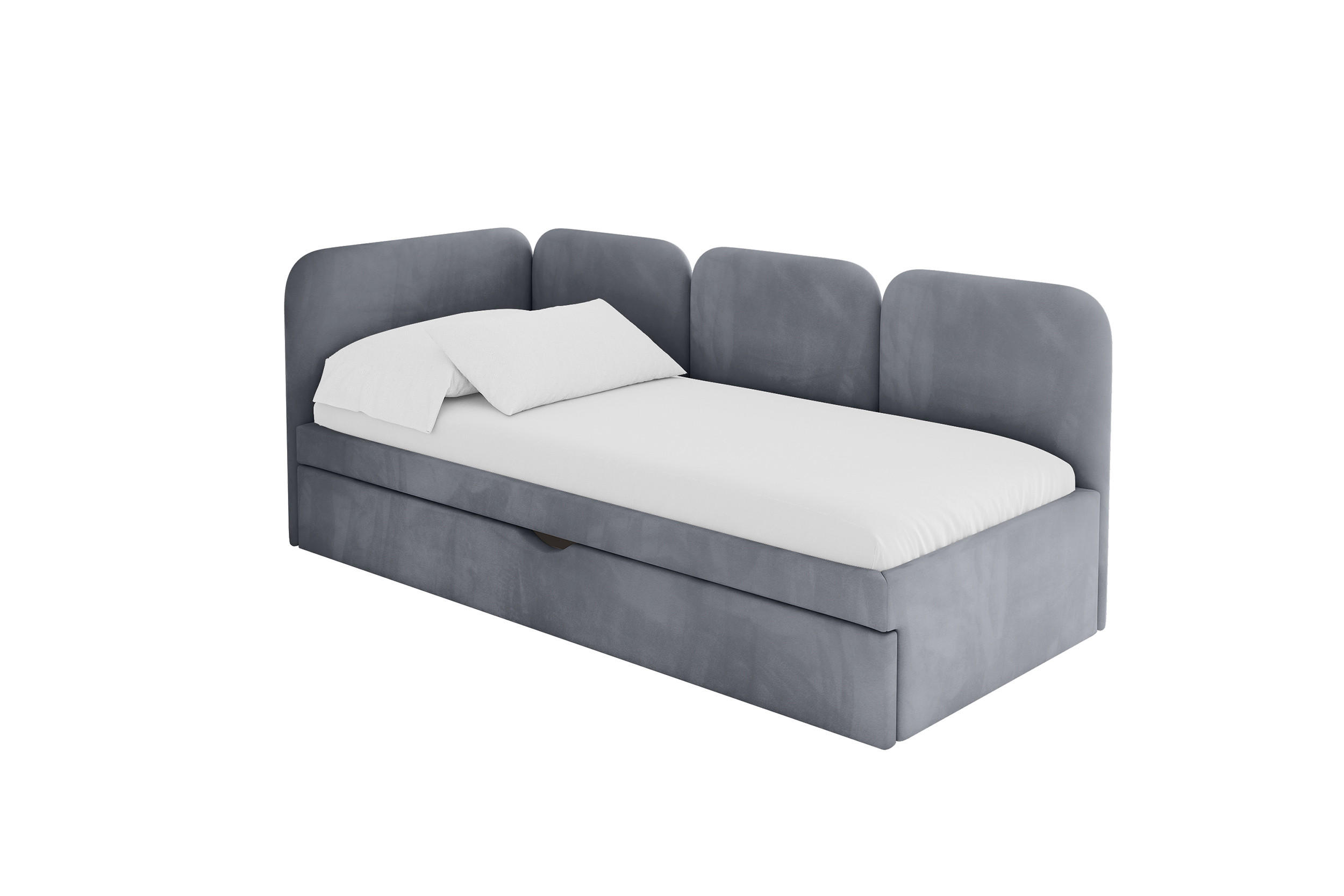 ALTDECOR JEDNOLŮŽKOVÁ POSTEL pro mládež s úložným prostorem, vpravo - ALVY 100x200 šedá