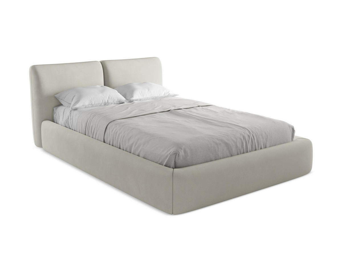 POLSTERBETT mit Bettkasten und Lattenrost 160x228 Beige - Beige/Schwarz, Kunststoff/Textil (140/200cm) - Makamii