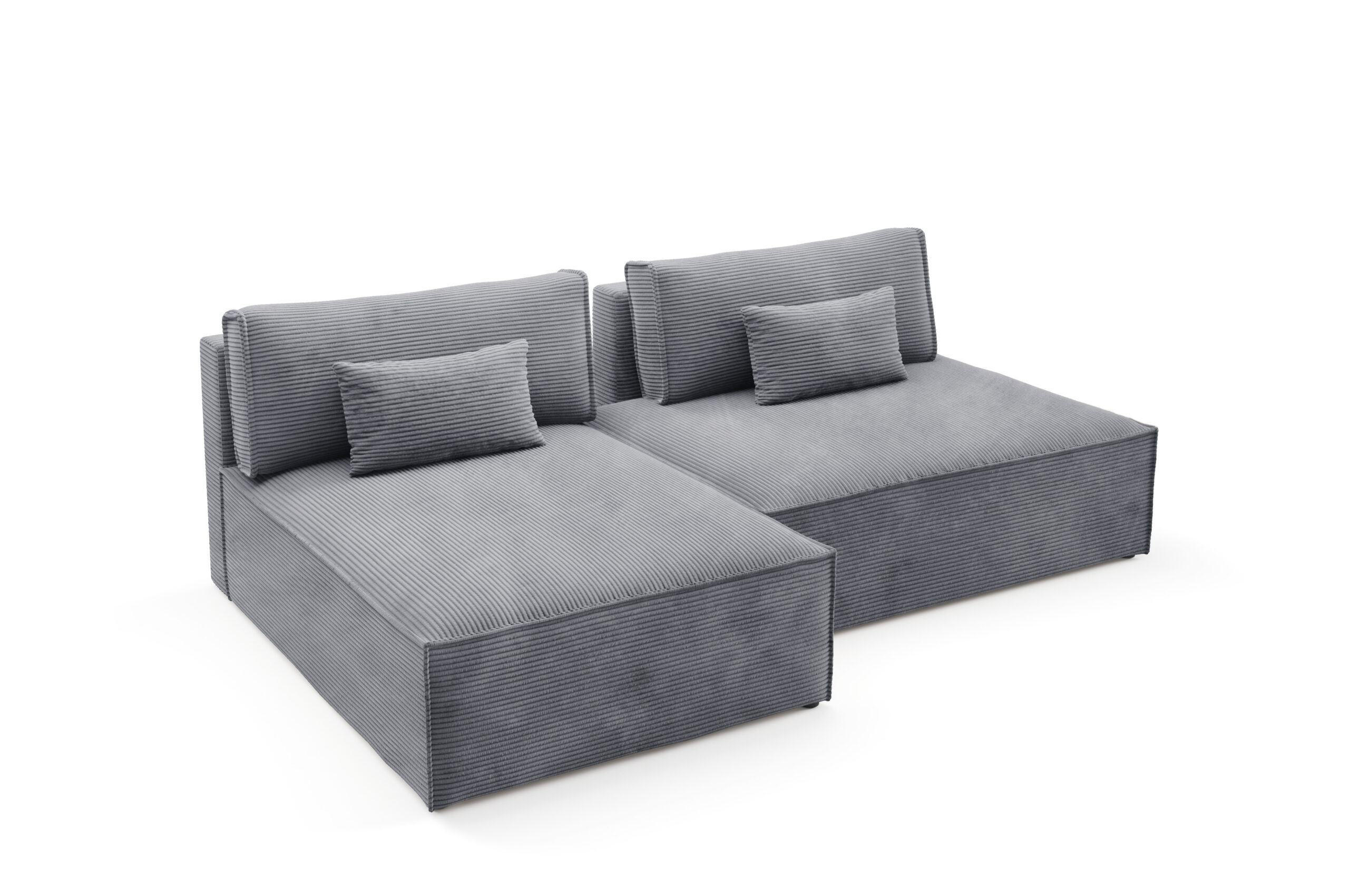 ECKSOFA mit Schlaffunktion Grau - Hellgrau, Textil (236/148cm) - Furnisell