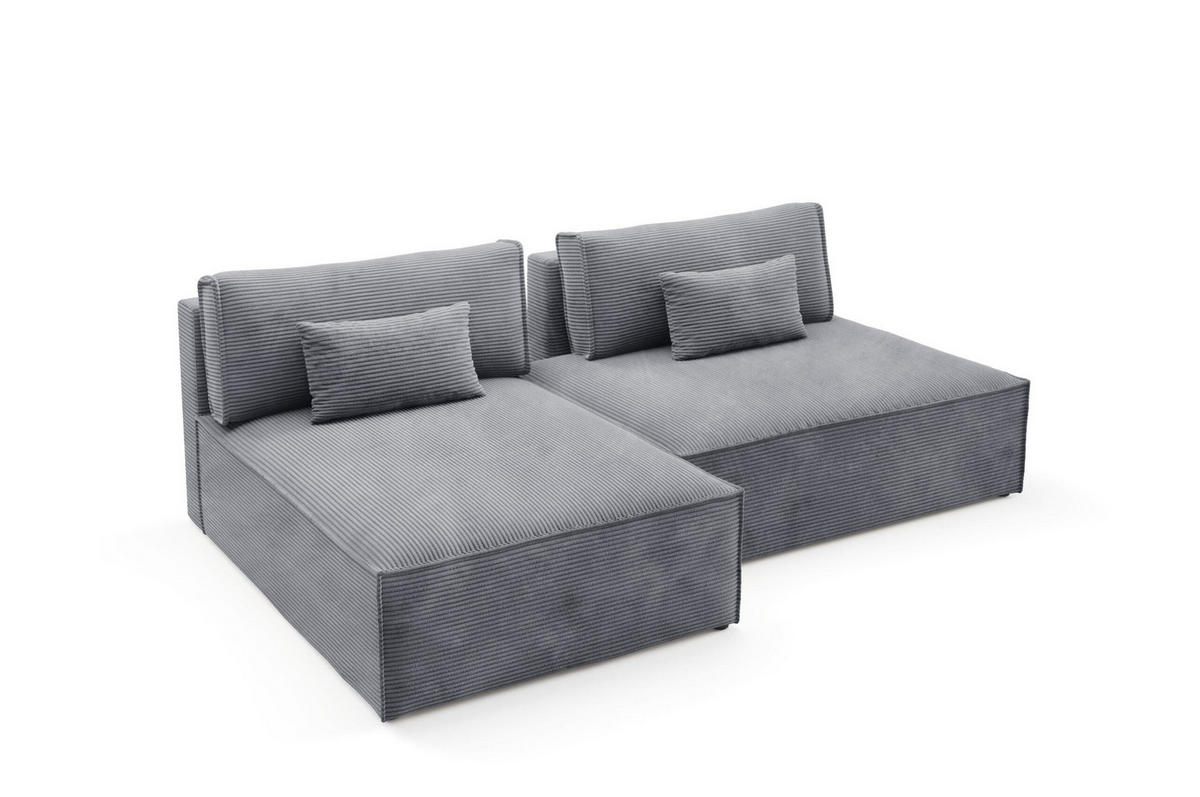 ECKSOFA mit Schlaffunktion Grau - Hellgrau, Textil (236/148cm) - Furnisell