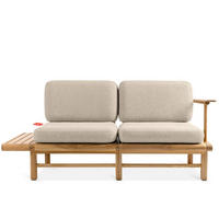 GARTENSOFA ATREDA 2-Sitzer, mit Ablage - Creme, Holz/Textil (175/74/80cm) - KONSIMO®