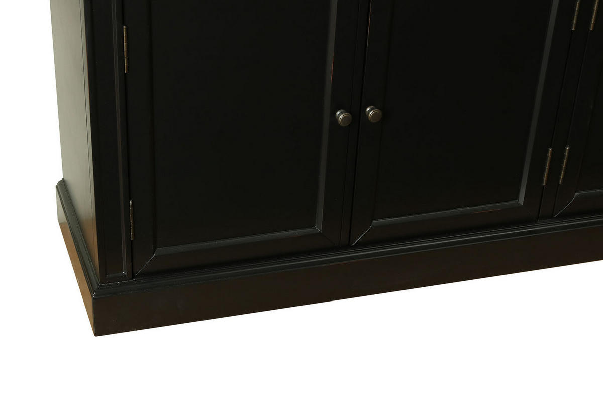 BUFFET schwarz - Schwarz, Holzwerkstoff (186/200/45cm) - ebuy24