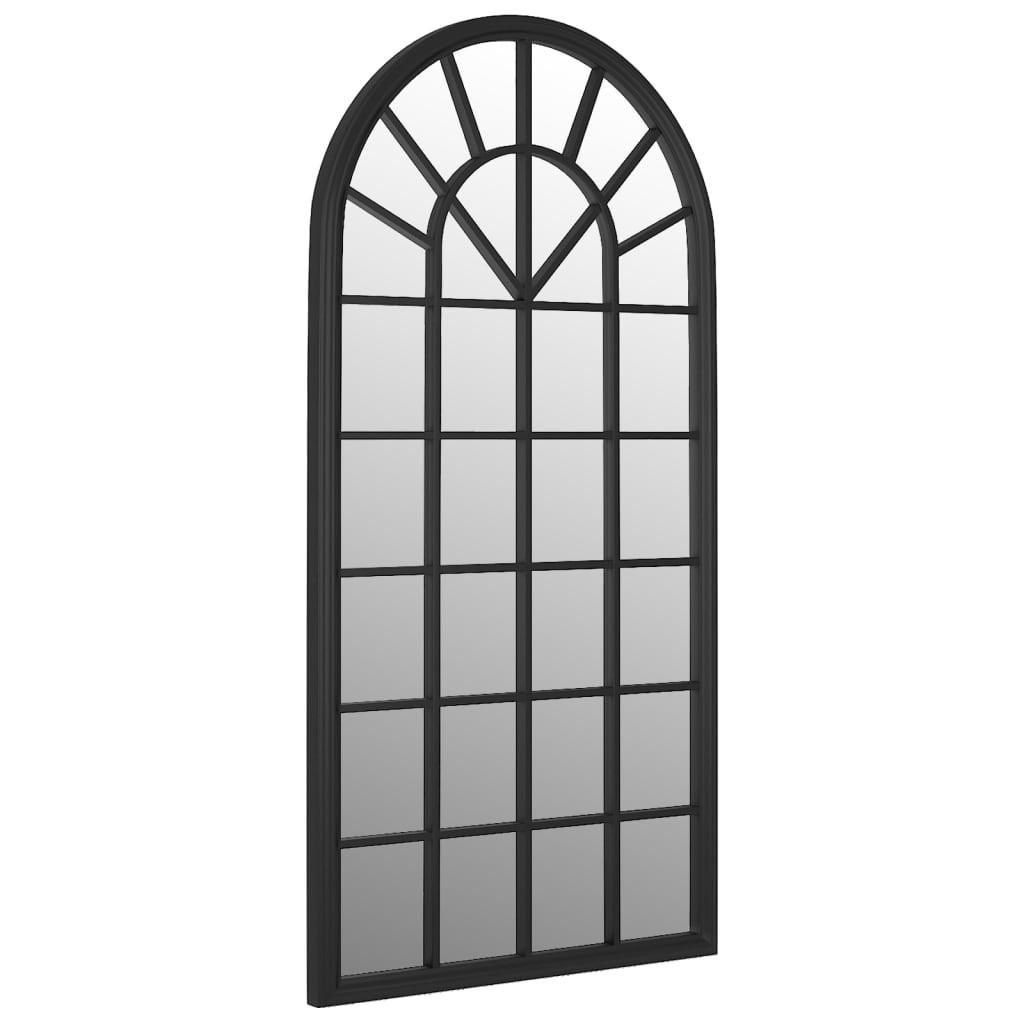GARTENSPIEGEL Schwarz 90x45 cm Eisen - Schwarz, Metall (45/90/1cm) - furnicato
