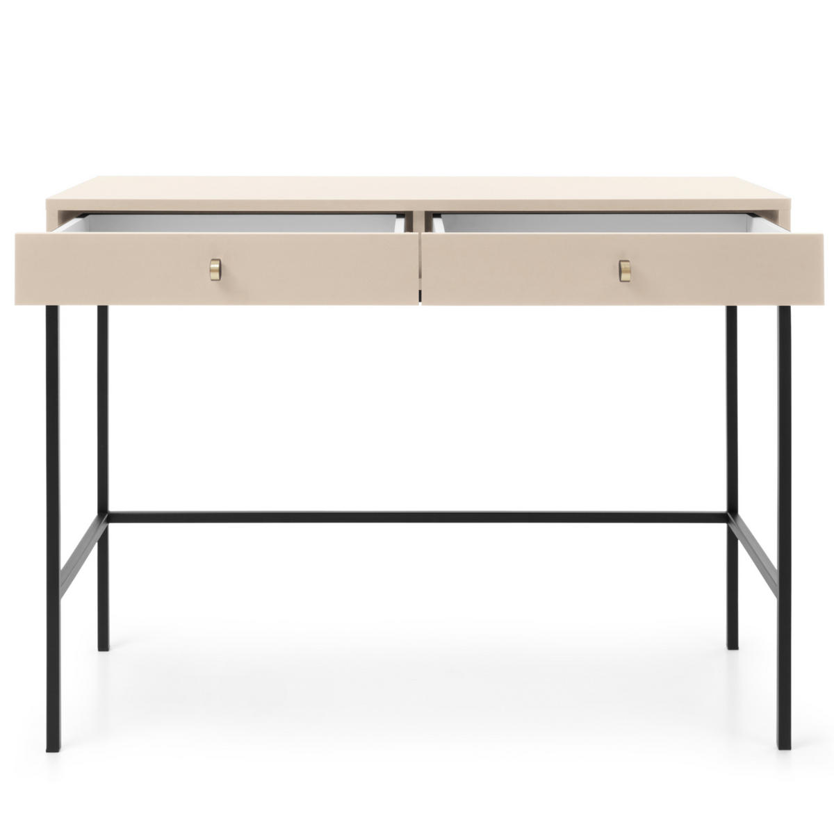 SCHMINKTISCH MONCTON TOA1-2S Metalgriffe, Beige - Beige, Holzwerkstoff/Kunststoff (104/78/50cm) - Komodee