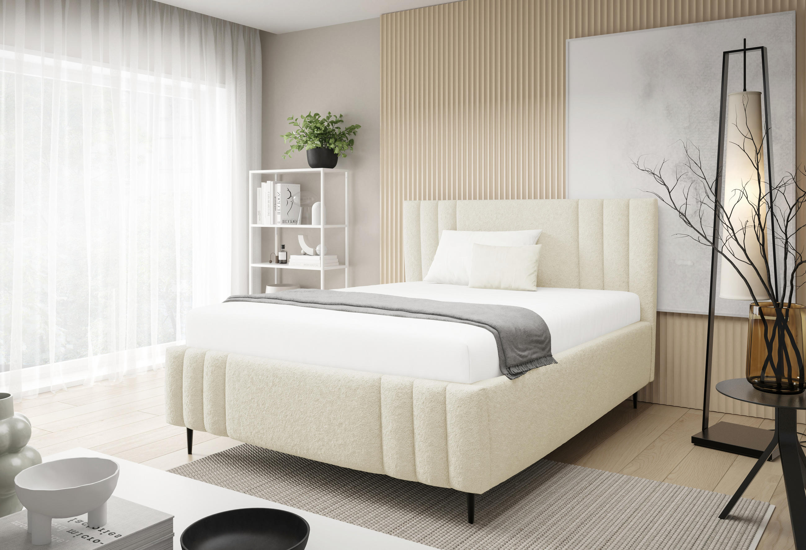 Furnistar Polsterbett Creme 140x200 cm