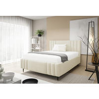 POLSTERBETT RIVIO LEG mit Beinen Bettkasten Lattenrost 140x200 Creme - Creme, Holz (140/200cm) - Furnistar