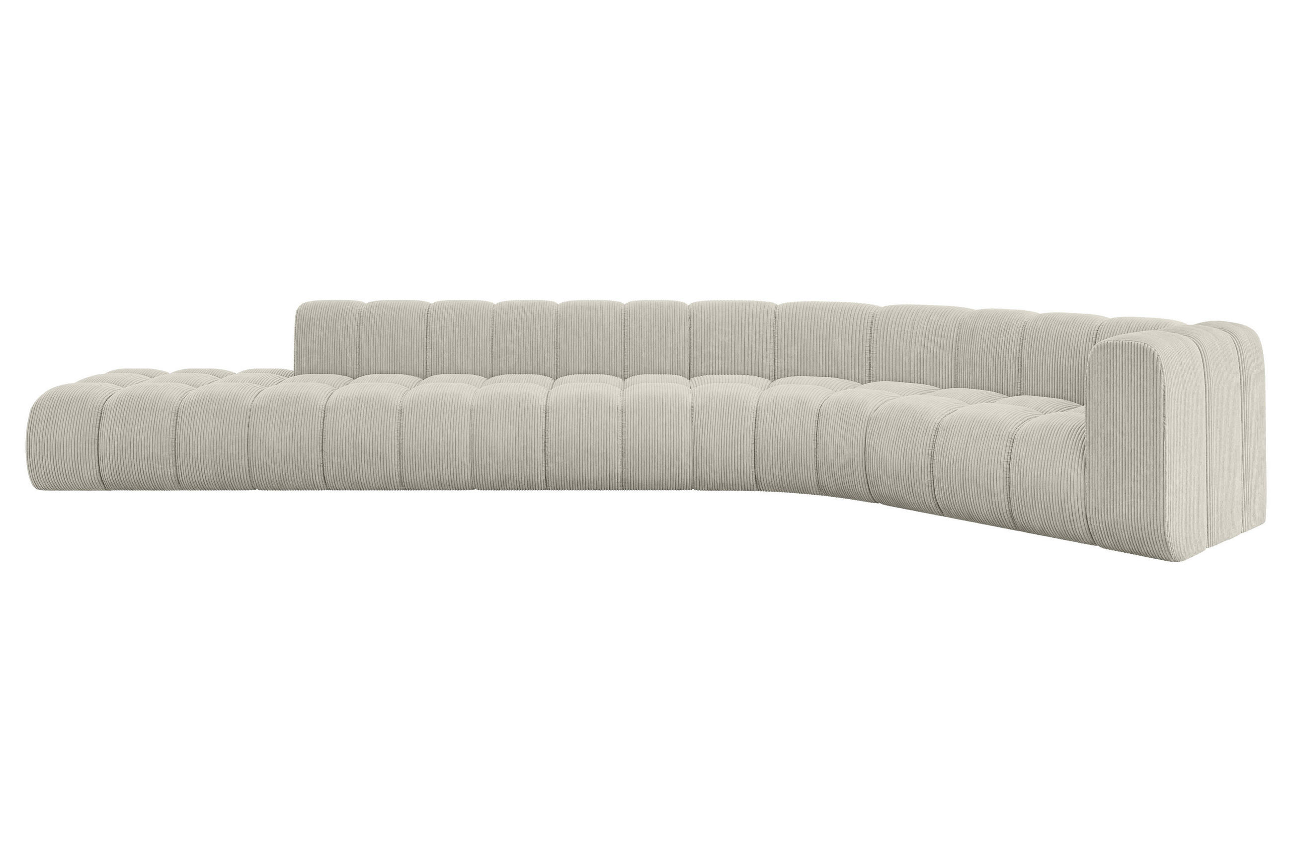 ECKSOFA modulares Sofa Tilmo-L2 - 490x194x70 cm Creme - Hellgrau/Creme, Holzwerkstoff/Textil (490/194cm) - ALTDECOR