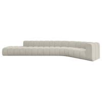 ECKSOFA modulares Sofa Tilmo-L2 - 490x194x70 cm Creme - Hellgrau/Creme, Holzwerkstoff/Textil (490/194cm) - ALTDECOR