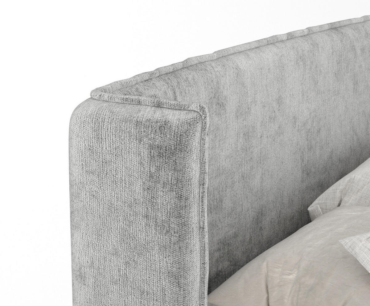 BOXBETT Monpelli Grau 160/200 cm mit Matratze und Topper - Schwarz/Grau, Holz/Holzwerkstoff (160/200cm) - Maison de Reve