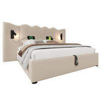 POLSTERBETT 160/200 cm Beige aus Leinen mit Stauraum - Beige, Textil (160/200cm) - OKMYHOME