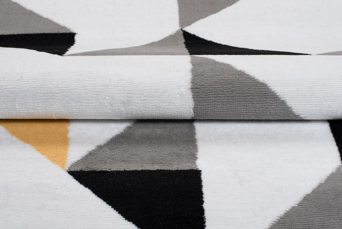 TEPPICH MAYA Weiß Dreiecke Geometrisch 160/230 cm - Weiß, Textil (160/230cm) - Tapiso