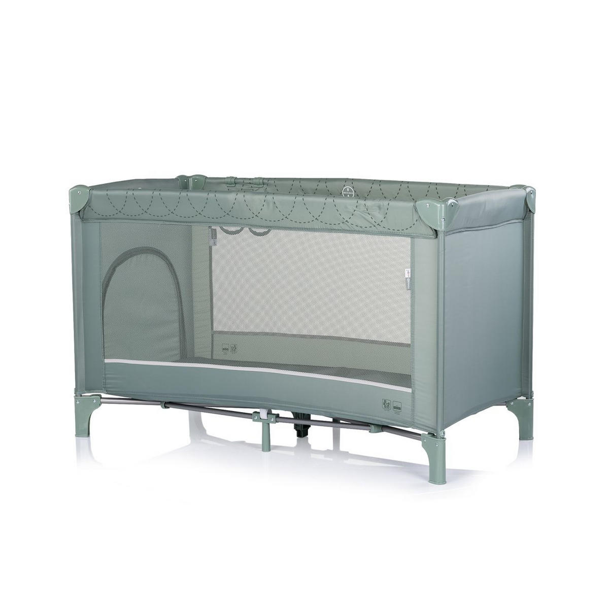 BABYREISEBETT Capri türkis seitlicher Eingang, Tragetasche, große Seitentasche, Polyester - Grün, Metall (60/120cm) - Chipolino