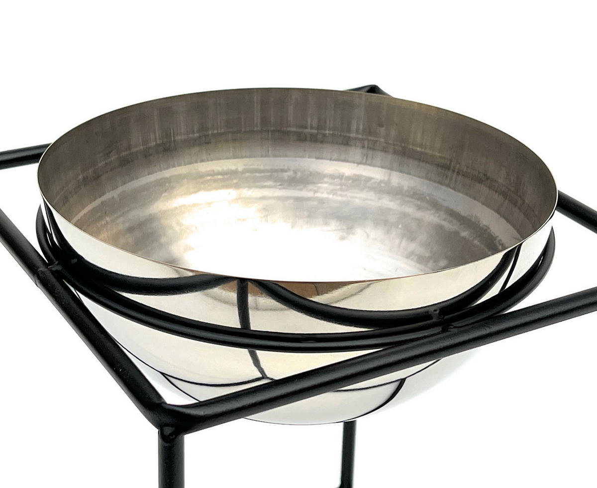 BLUMENHOCKER Metall Schwarz/Silber 20/20/28 cm - Schwarz, Metall (20/28/20cm) - DanDiBo