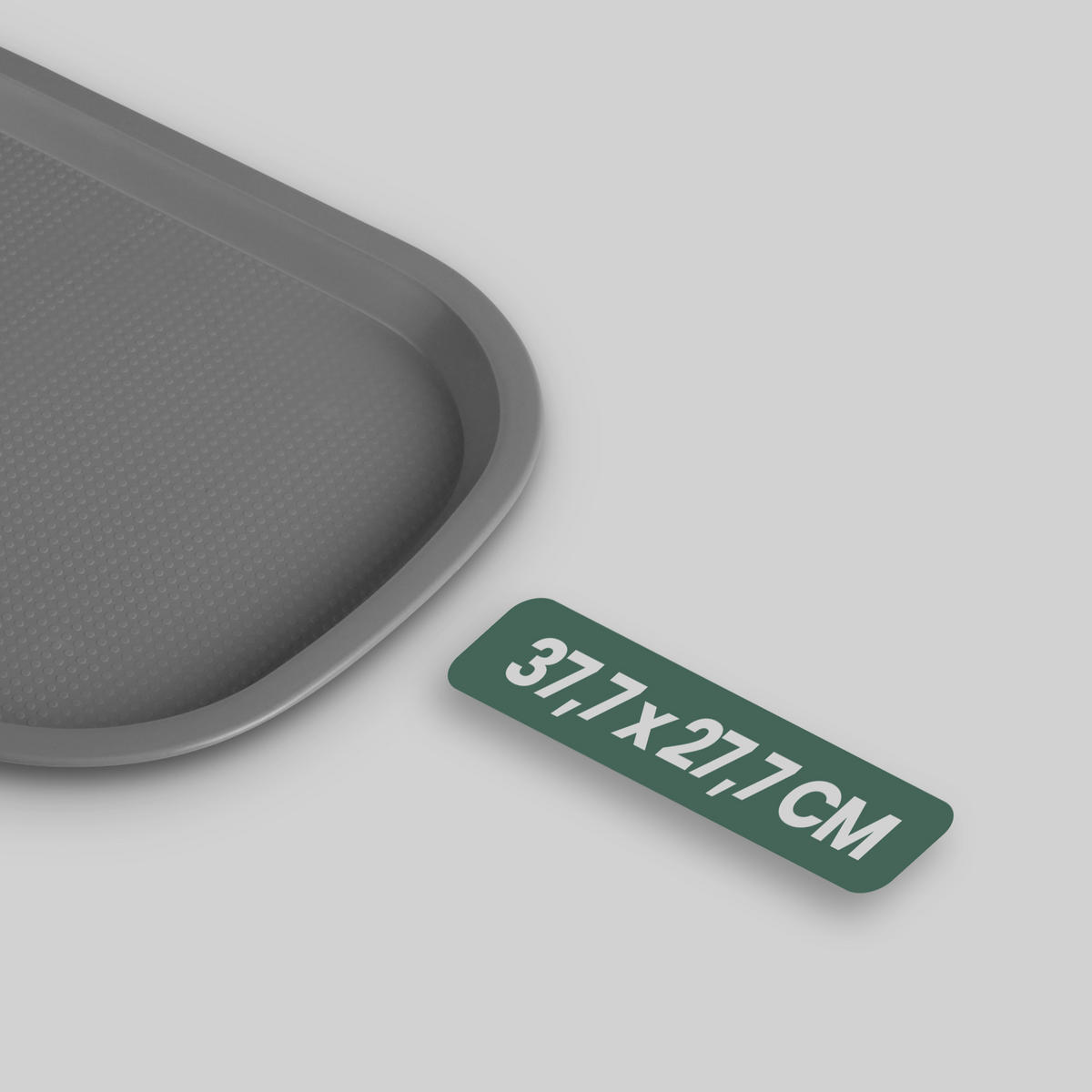 SERVIERTABLETT Kunststoff 37x27 cm - Grau, Kunststoff (27/2/37cm)